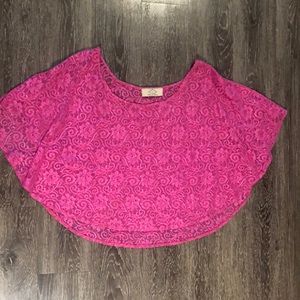 Hot pink lace poncho